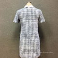 Women's polyester yarn dyed short sleeves dress